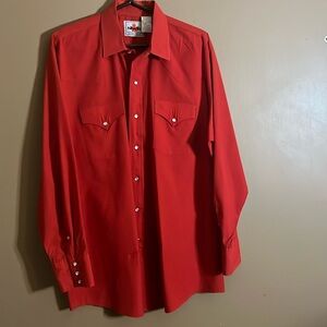 Vintage red western shirt snap down B8